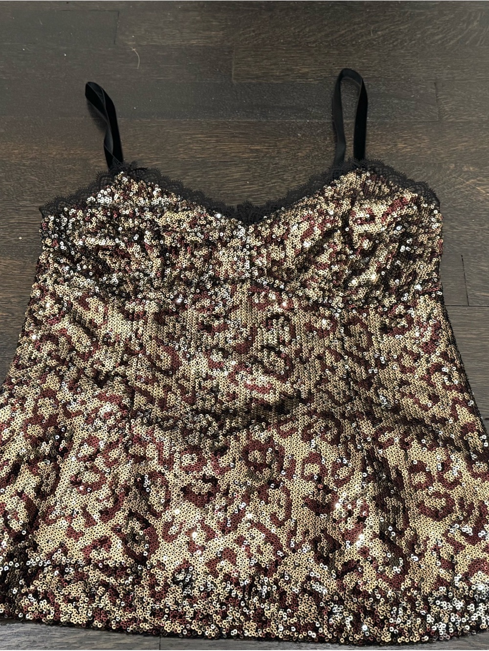 Nanette Lepore Leopard Sequin "Leo" Camisole Top - Size 4